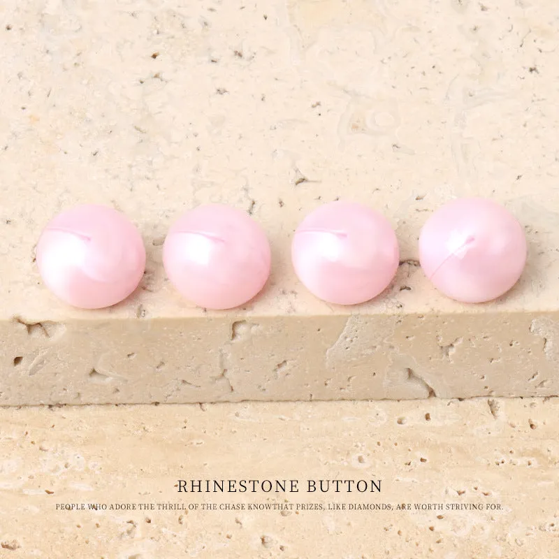 11mm Colorful Round Mushroom Acrylic Button with Metal Shank 28 Pack