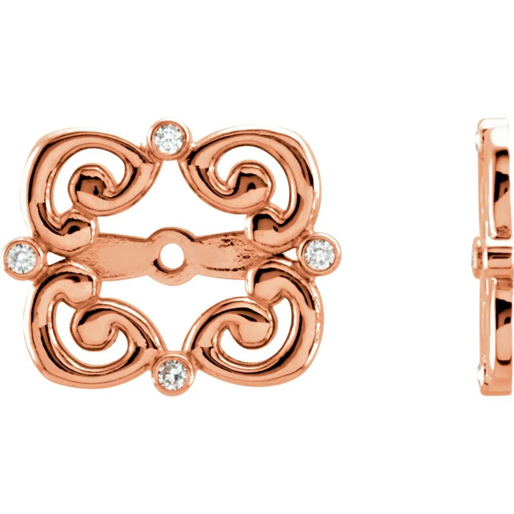 14k Rose Gold .08 CTW Diamond Earring Jackets