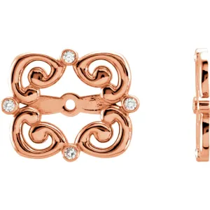 14k Rose Gold .08 CTW Diamond Earring Jackets