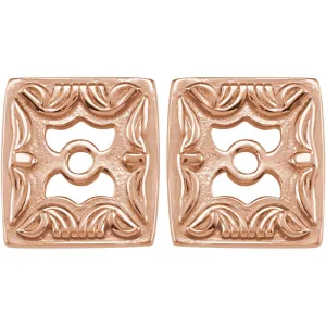 14k Rose Gold Metal Fashion Earring Jackets
