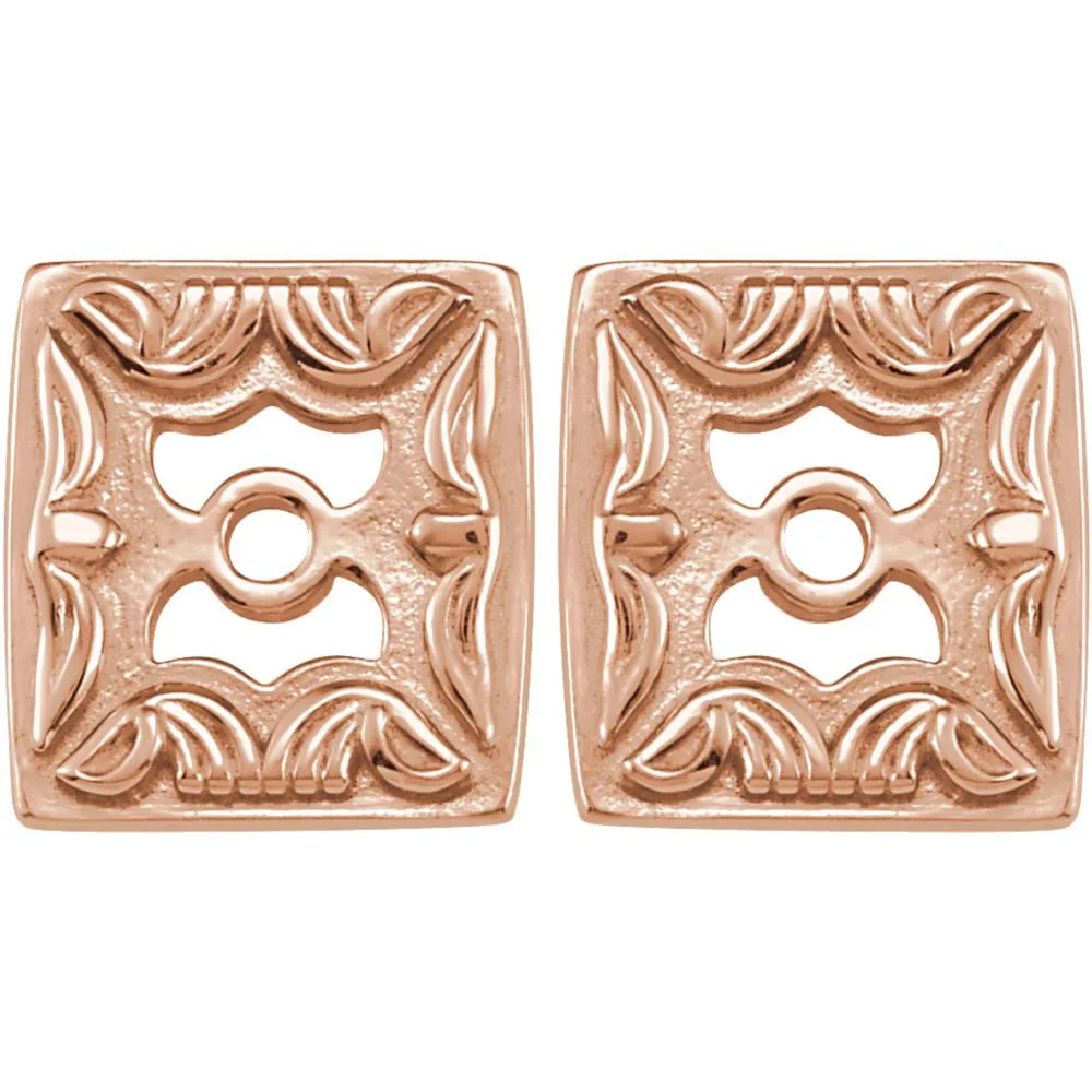 14k Rose Gold Metal Fashion Earring Jackets