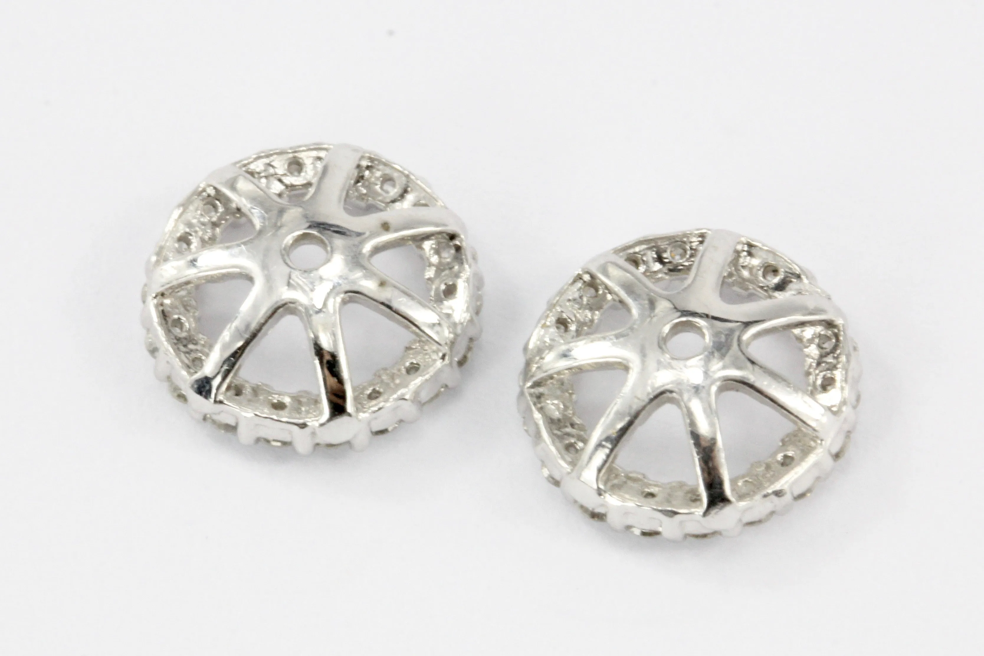 14K WG .25 CTW  Diamond Jackets for 1.6 CTW Studs
