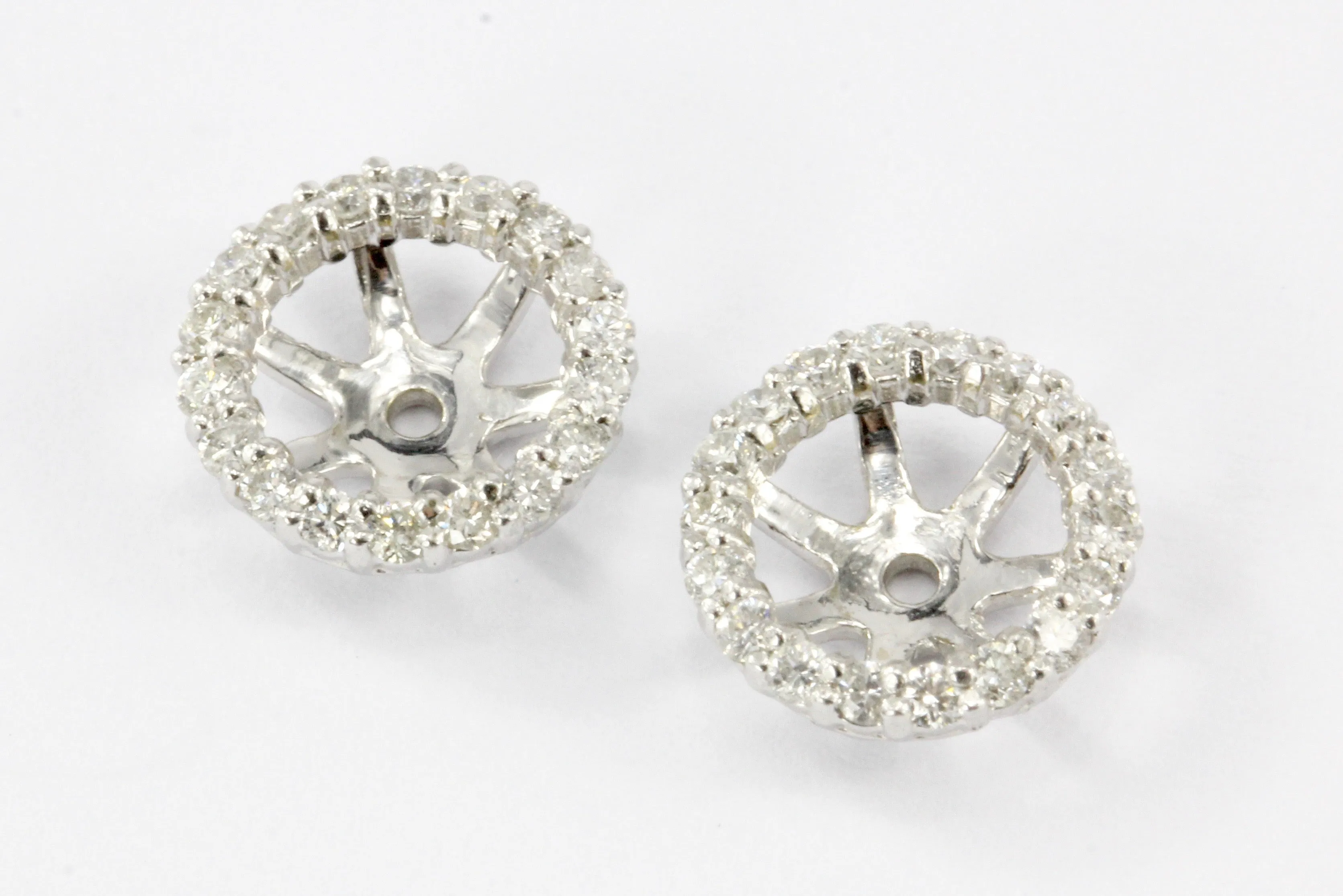 14K WG .25 CTW  Diamond Jackets for 1.6 CTW Studs