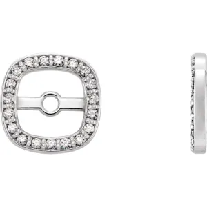 14k White Gold .08 CTW Diamond Earring Jackets