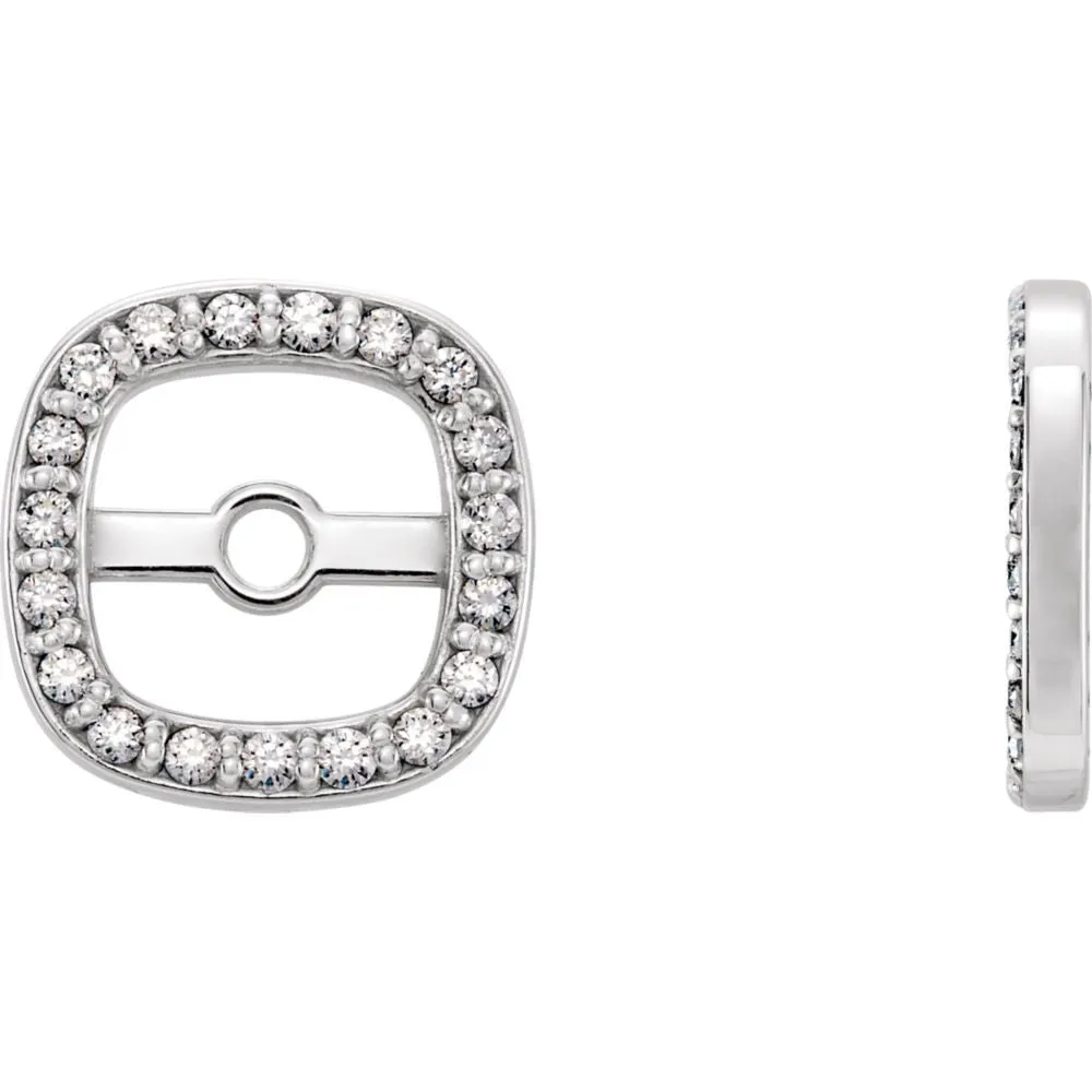 14k White Gold .08 CTW Diamond Earring Jackets