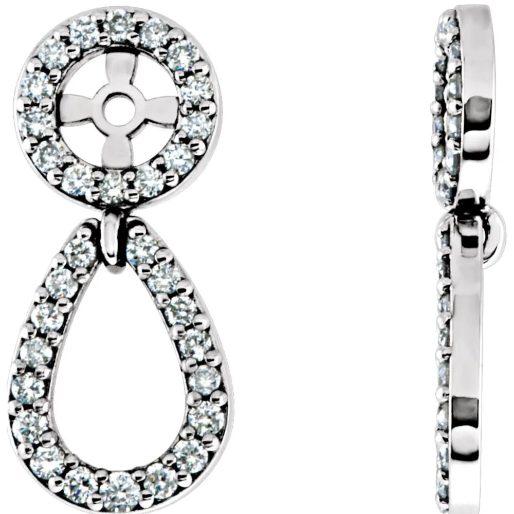 14k White Gold 1/3 CTW Diamond Earring Jackets