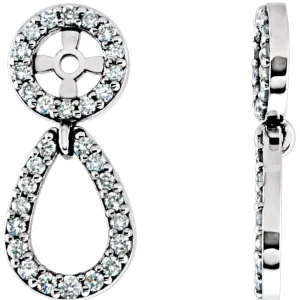 14k White Gold 1/3 CTW Diamond Earring Jackets