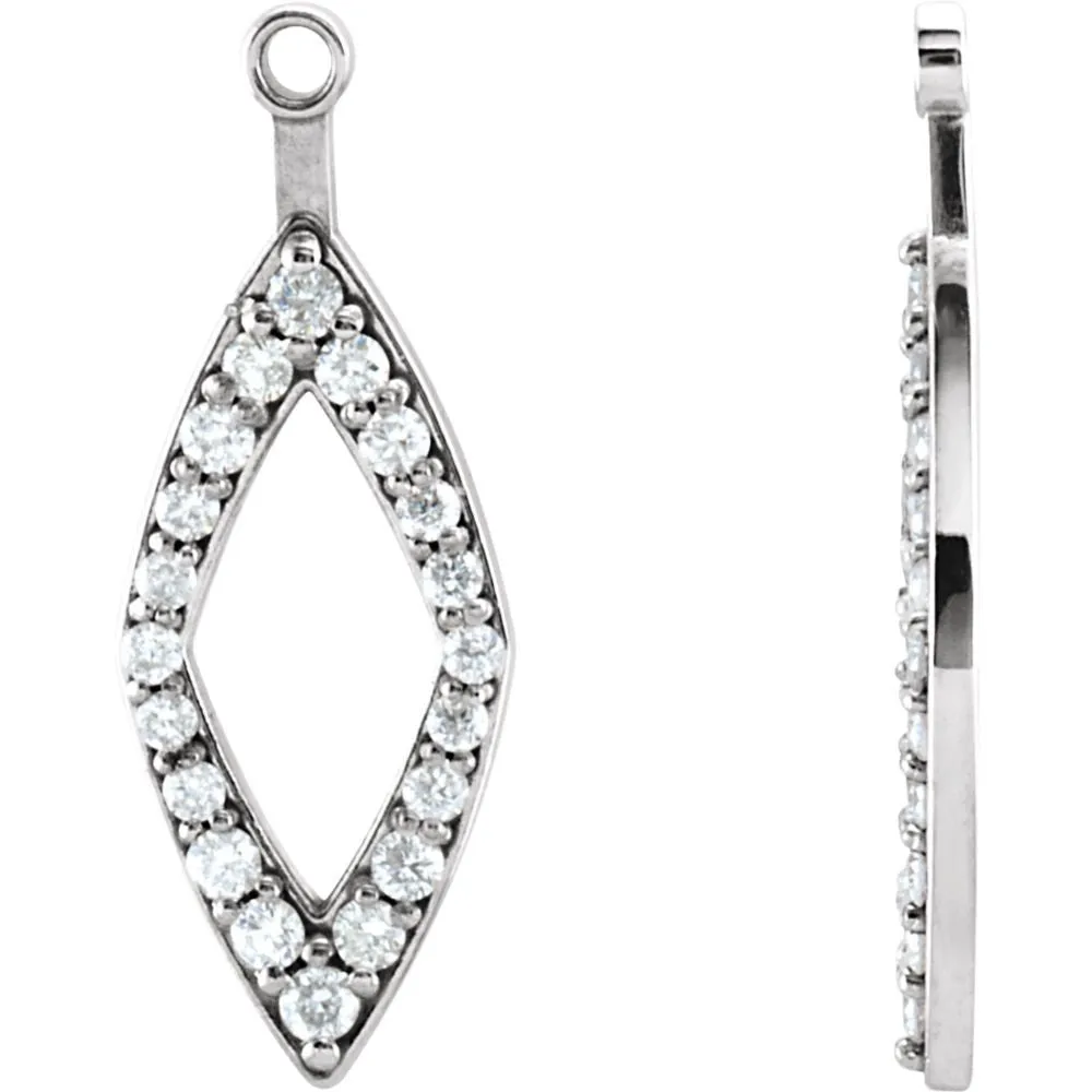 14k White Gold 1/4 CTW Diamond Earring Jackets