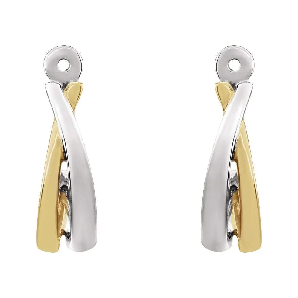 14k White Gold 14K Yellow Gold Plated Earring Jackets
