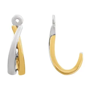 14k White Gold 14K Yellow Gold Plated Earring Jackets