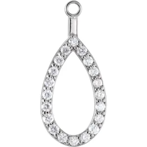 14k White Gold 1/5 CTW Diamond Earring Jackets