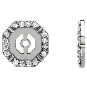 14k White Gold 1/6 CTW Diamond Earring Jackets