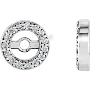 14k White Gold 3.45mm ID .07 CTW Diamond Earring Jackets