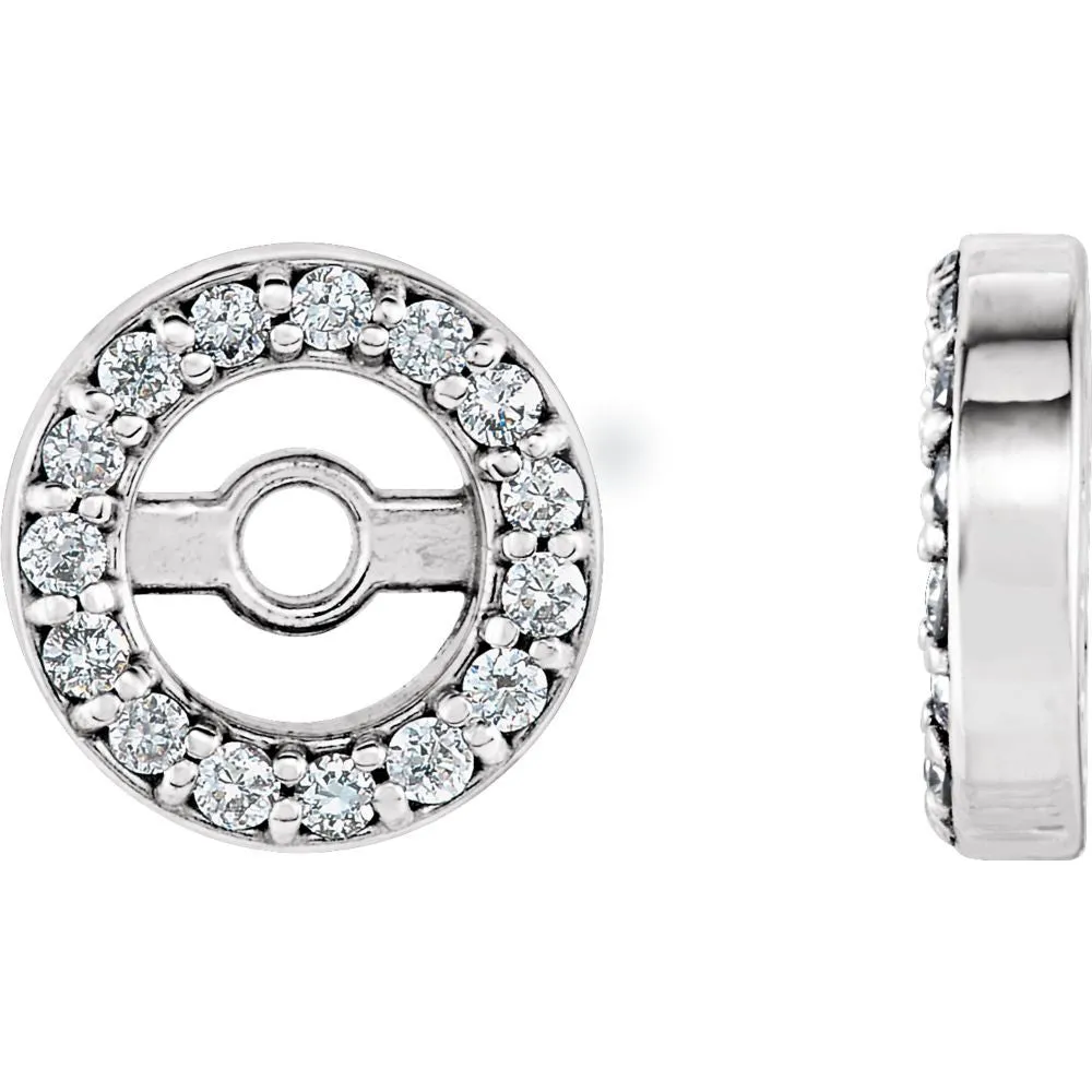 14k White Gold 3.45mm ID .07 CTW Diamond Earring Jackets
