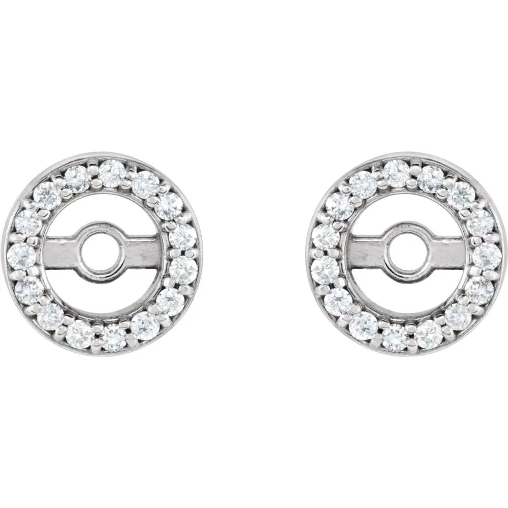 14k White Gold 3.45mm ID .07 CTW Diamond Earring Jackets