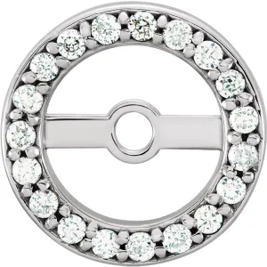 14k White Gold 5.15mm ID 1/8 CTW Diamond Earring Jackets