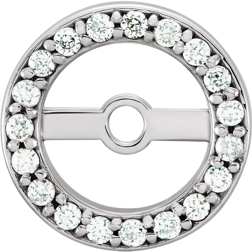 14k White Gold 5.15mm ID 1/8 CTW Diamond Earring Jackets