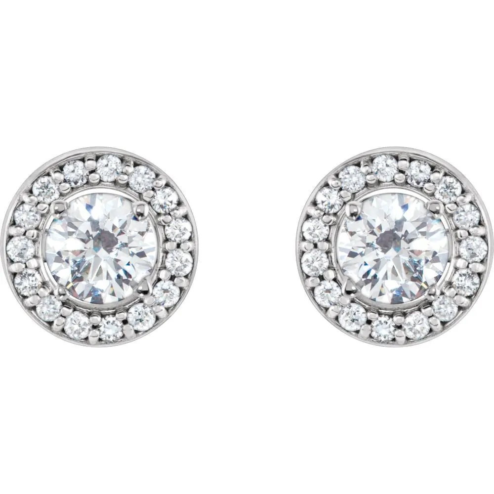 14k White Gold 5.9mm ID 1/10 CTW Diamond Earring Jackets