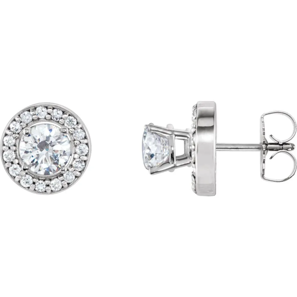 14k White Gold 5.9mm ID 1/10 CTW Diamond Earring Jackets