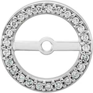 14k White Gold 6.9mm ID 1/8 CTW Diamond Earring Jackets