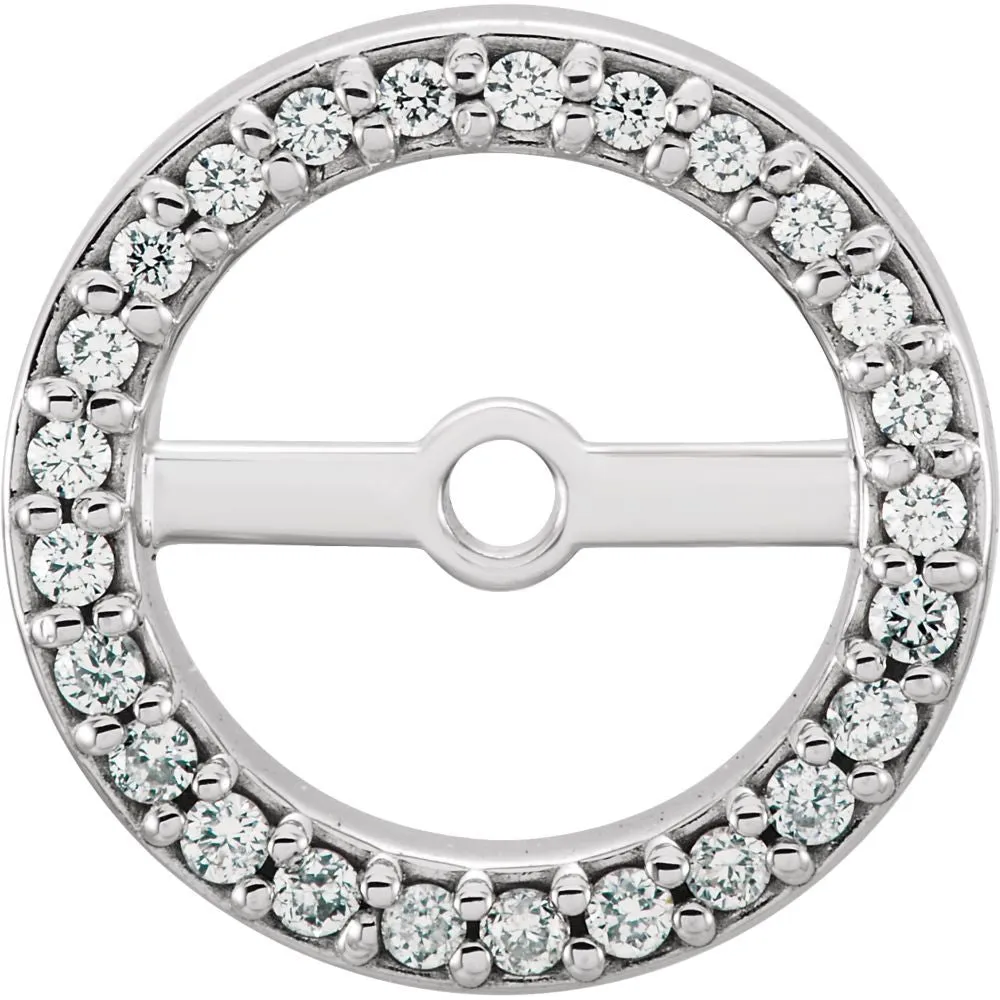 14k White Gold 6.9mm ID 1/8 CTW Diamond Earring Jackets