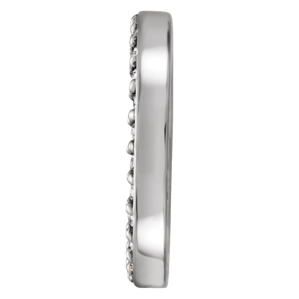14k White Gold 6.9mm ID 1/8 CTW Diamond Earring Jackets