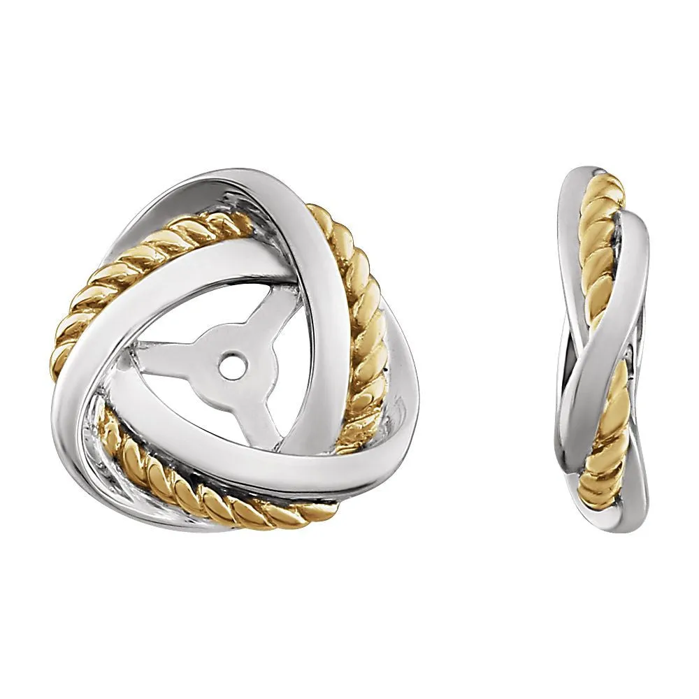 14k White Gold & 14K Yellow Gold Plated Earring Jackets
