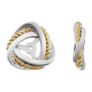 14k White Gold & 14K Yellow Gold Plated Earring Jackets