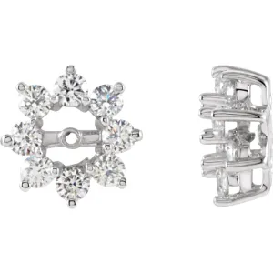 14k White Gold Diamond Earring Jacket