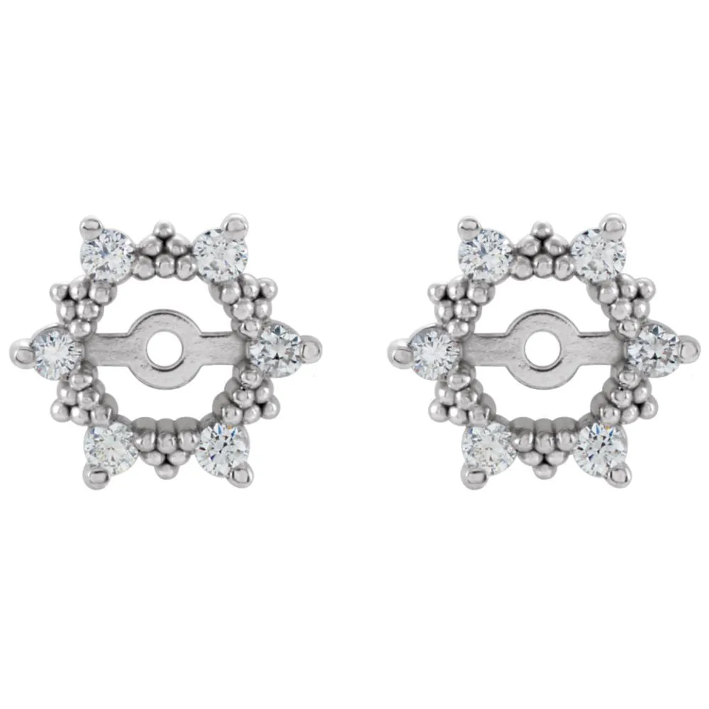 14k White Gold Diamond Earring Jacket