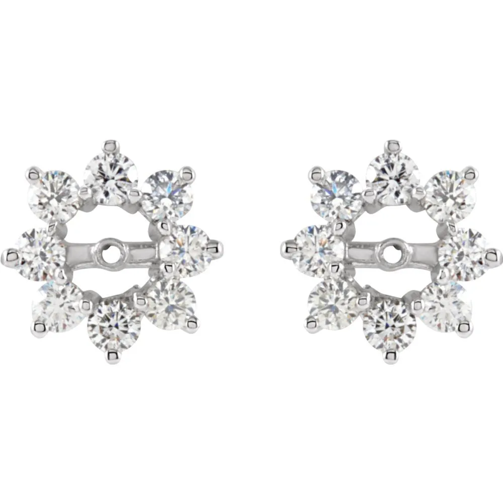 14k White Gold Diamond Earring Jacket