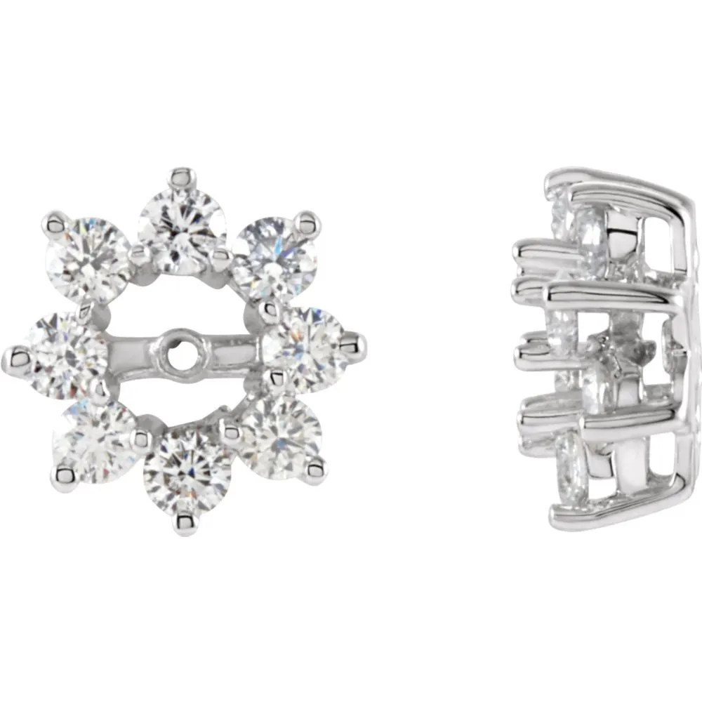 14k White Gold Diamond Earring Jacket