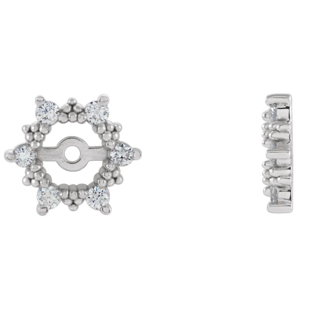 14k White Gold Diamond Earring Jacket