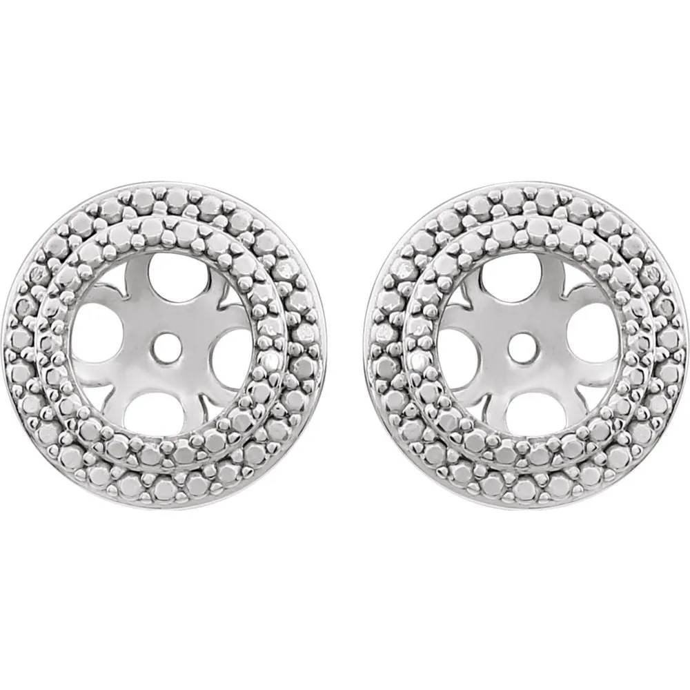14k White Gold Earring Jackets