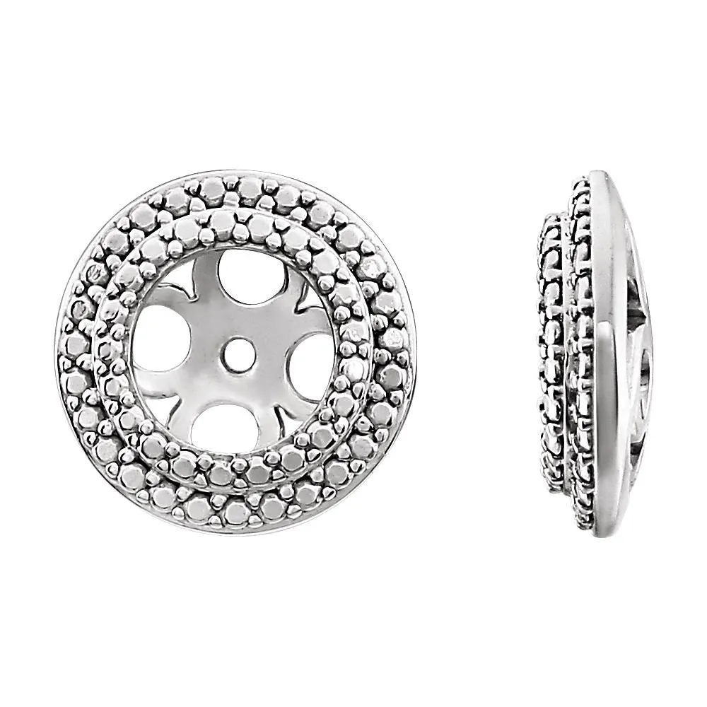 14k White Gold Earring Jackets