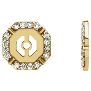 14k Yellow Gold 1/6 CTW Diamond Earring Jackets