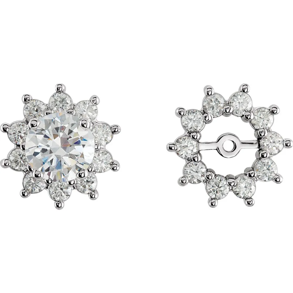 14k Yellow Gold 3/4 CTW Diamond Earring Jackets