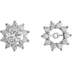 14k Yellow Gold 3/4 CTW Diamond Earring Jackets