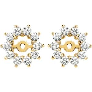14k Yellow Gold 5/8 CTW Diamond Earring Jackets