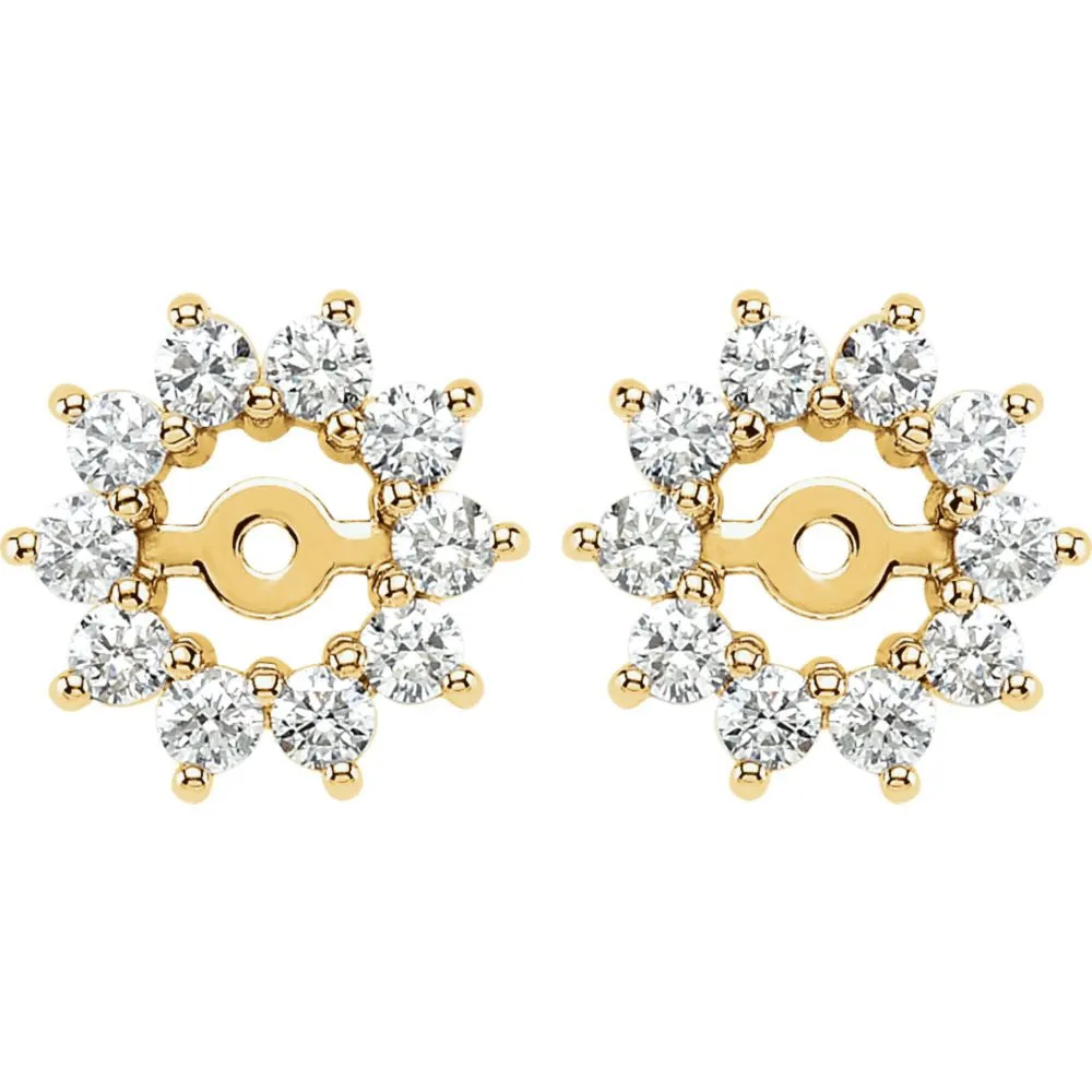 14k Yellow Gold 5/8 CTW Diamond Earring Jackets