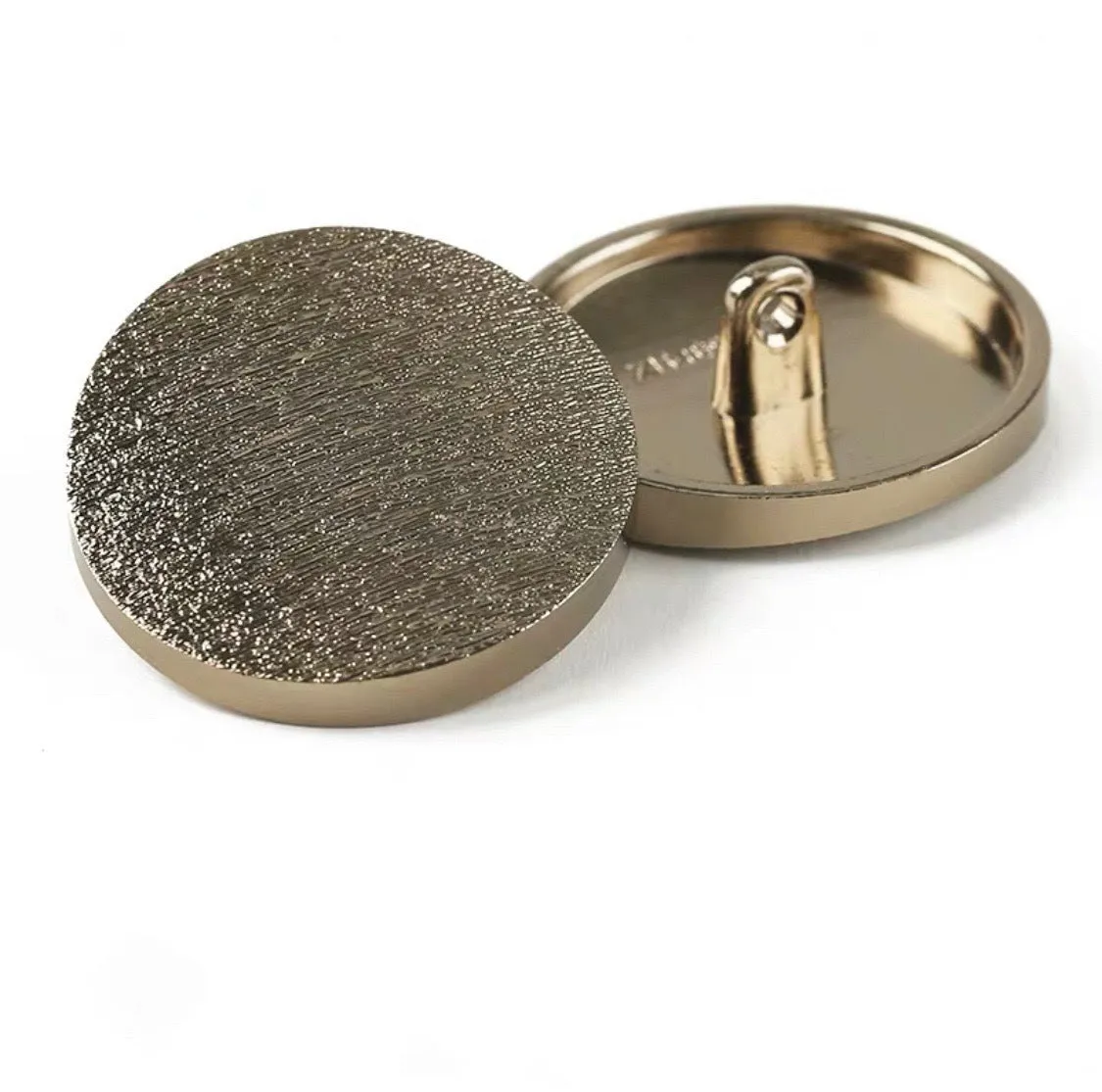 15-25mm Golden Round Frosted Curved Metal Shank Buttons for Coats Jackets 20pcs