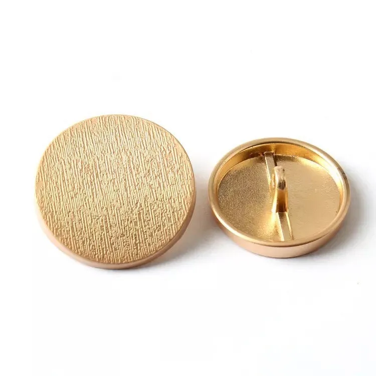 15-25mm Golden Round Frosted Curved Metal Shank Buttons for Coats Jackets 20pcs