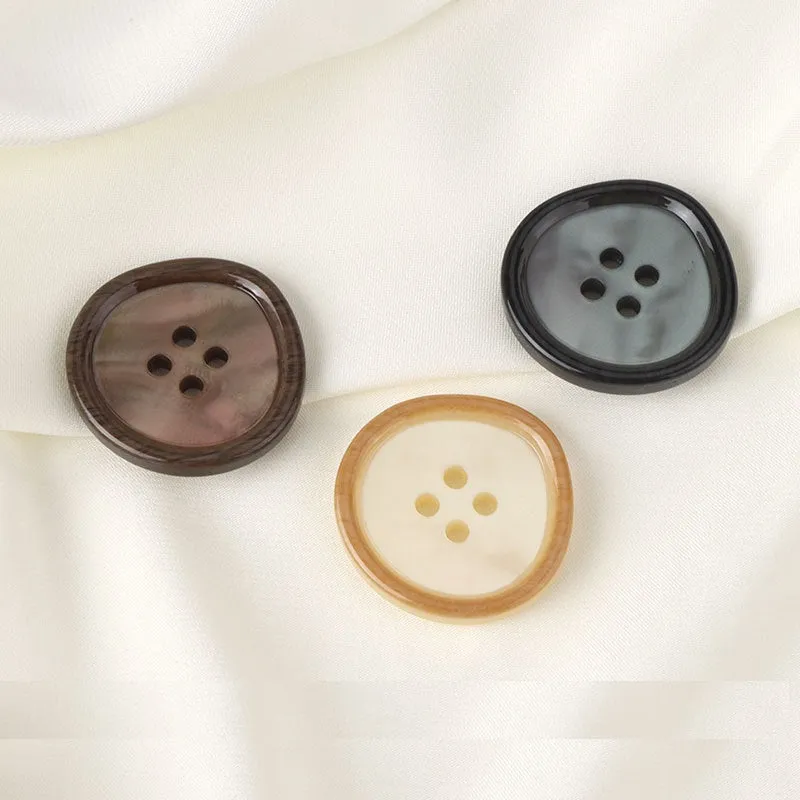 17.5-30mm Waterdrop Black Beige Brown Resin Buttons for Jackets 20pcs