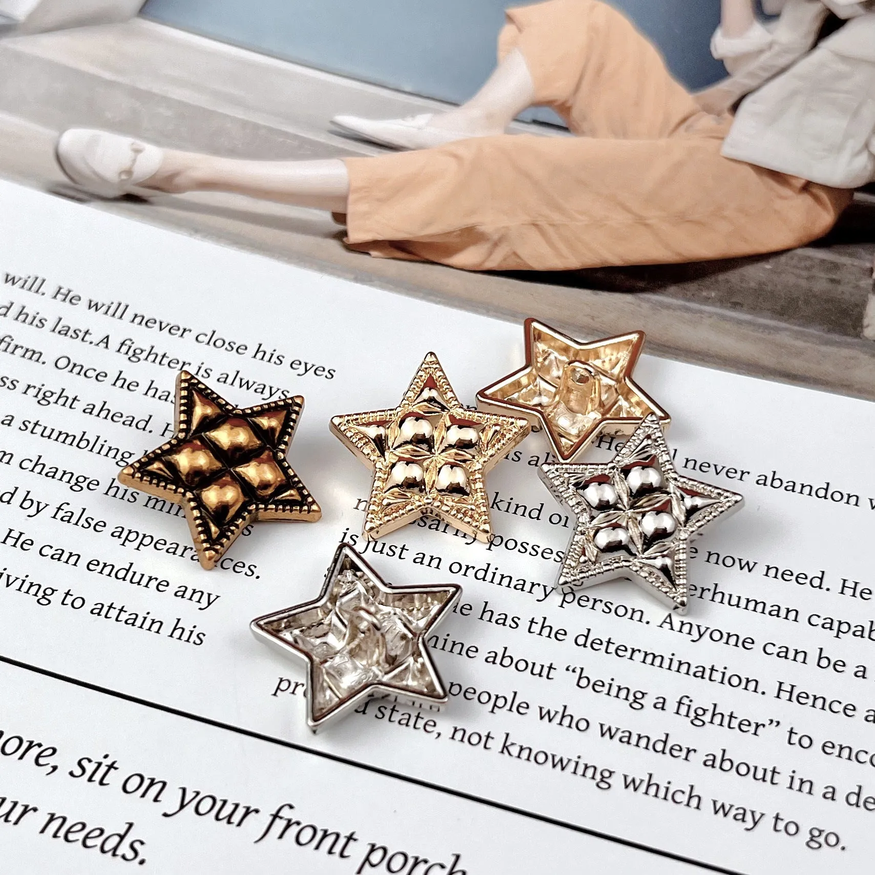 18/20/23mm Turtle Star Metal Buttons for Sewing 20pcs