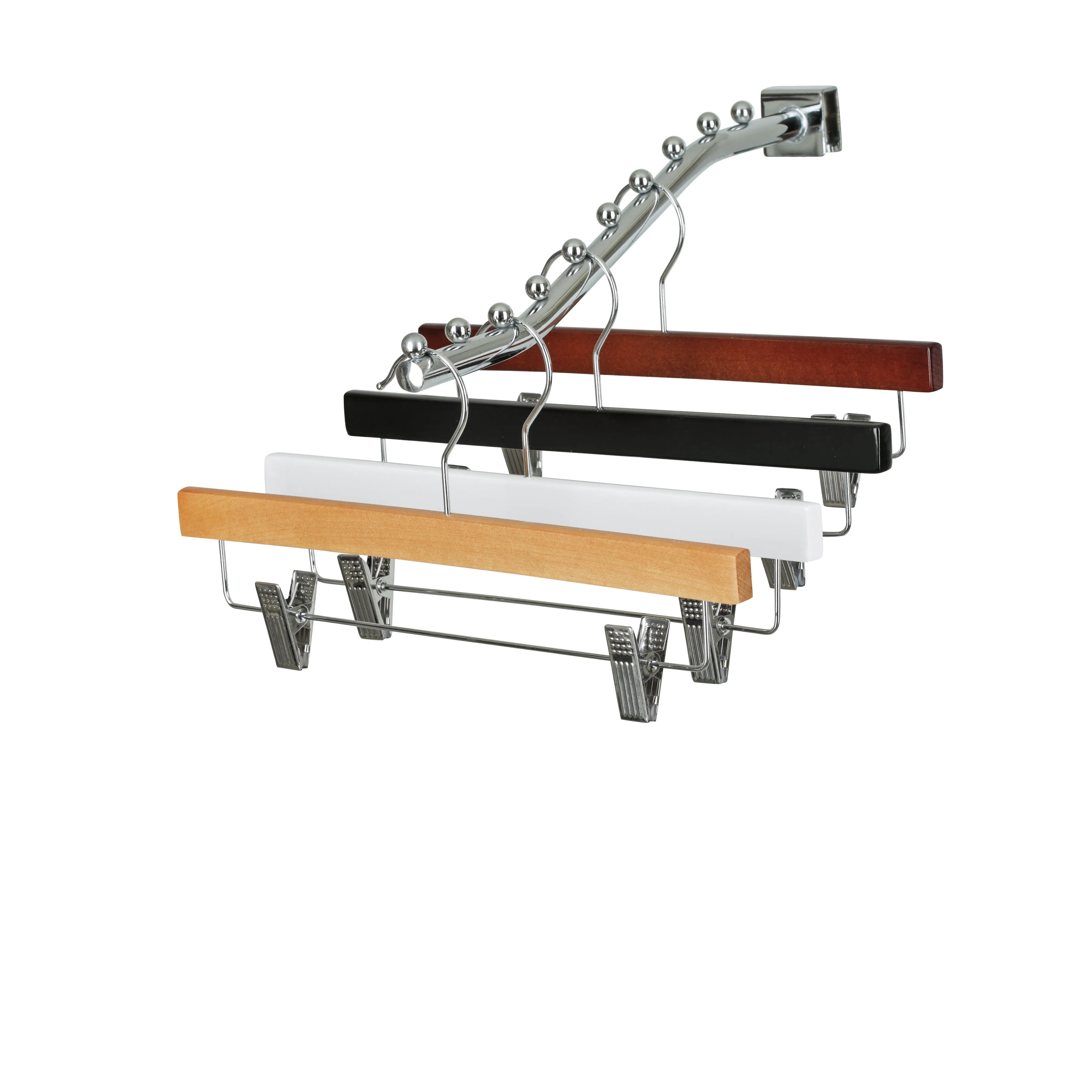 35.5cm Natural Wooden Pant Hanger With Clips Sold in Bundle of 20/50/100