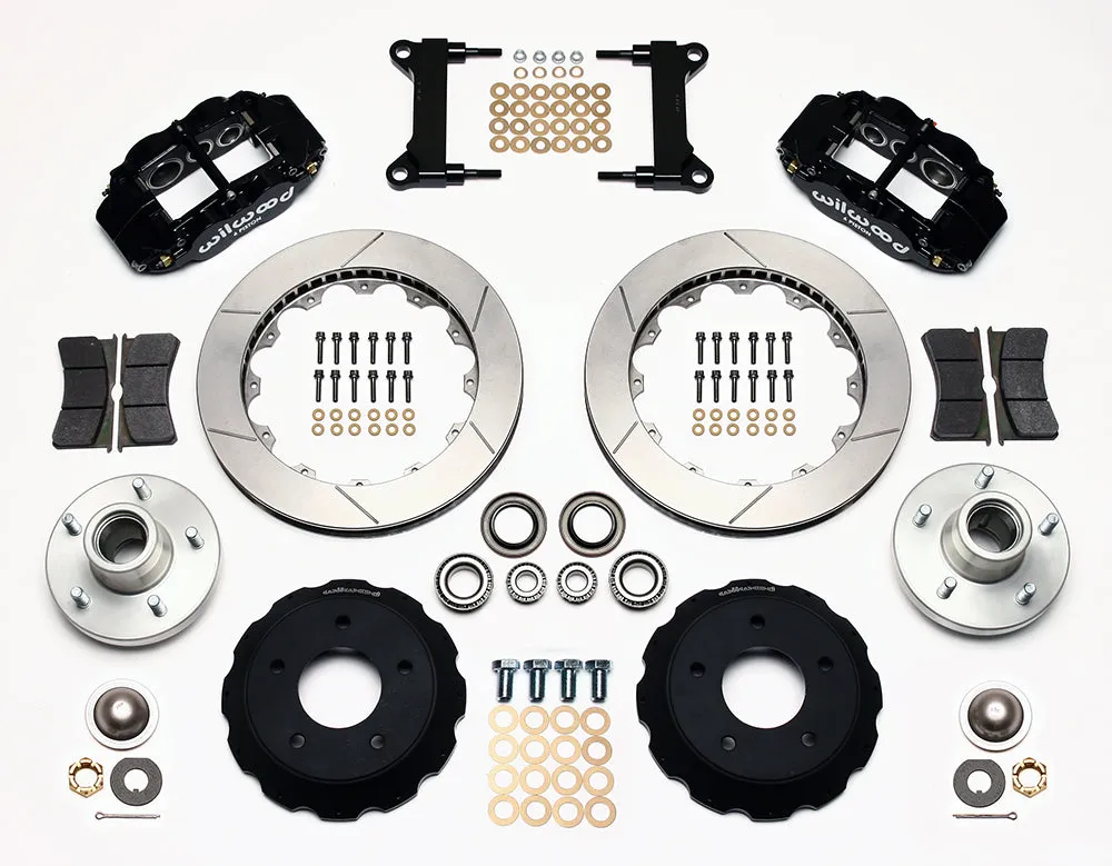 63-70 CHEVY C10 FRONT DISC BRAKE KIT & RIDETECH SPINDLES,13" ROTORS,BLACK CALIP.