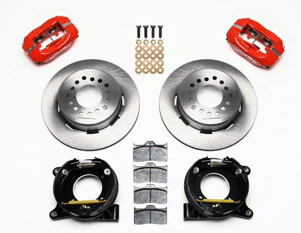 63-70 CHEVY C10 FULL DISC BRAKE KIT & RIDETECH SPINDLES,13"/12" ROTORS,RED CALIP
