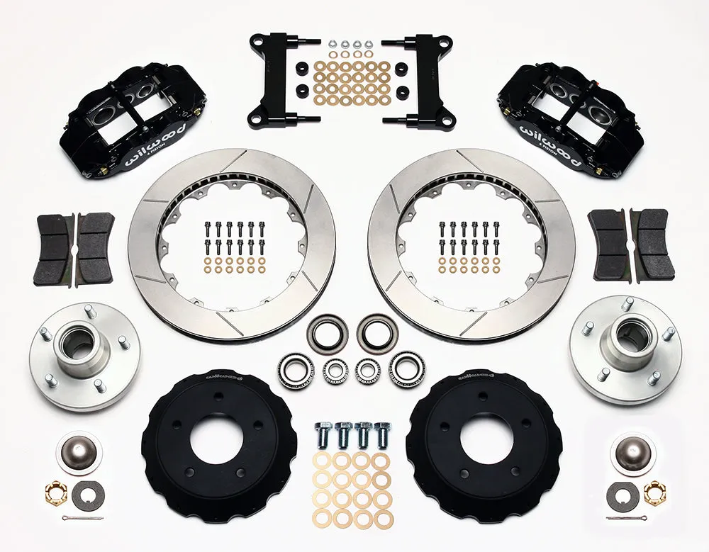 71-72 CHEVY C10 FULL DISC BRAKE KIT & RIDETECH SPINDLES,14"/13" ROTORS,BLACK CAL