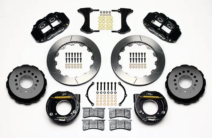 71-72 CHEVY C10 FULL DISC BRAKE KIT & RIDETECH SPINDLES,14"/13" ROTORS,BLACK CAL