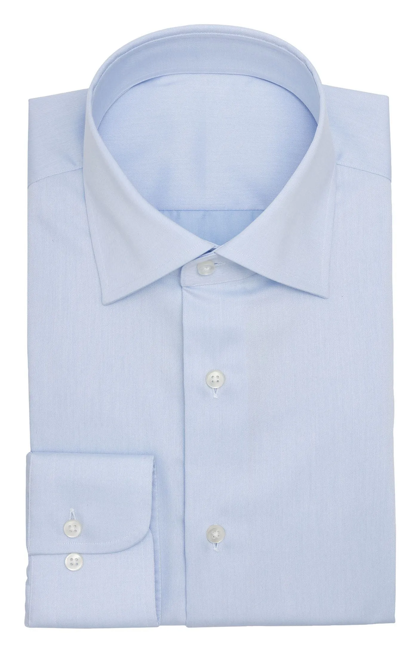 Albini Light Blue Fine Twill 365 Easy Care Fine Cotton